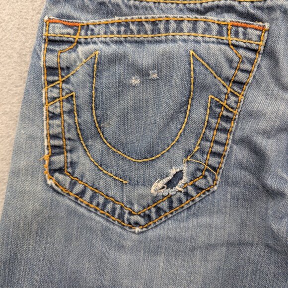 True Religion Jeans Mens 30 Straight Made in USA Distressed Zip Fly Horseshoe - Picture 10 of 16